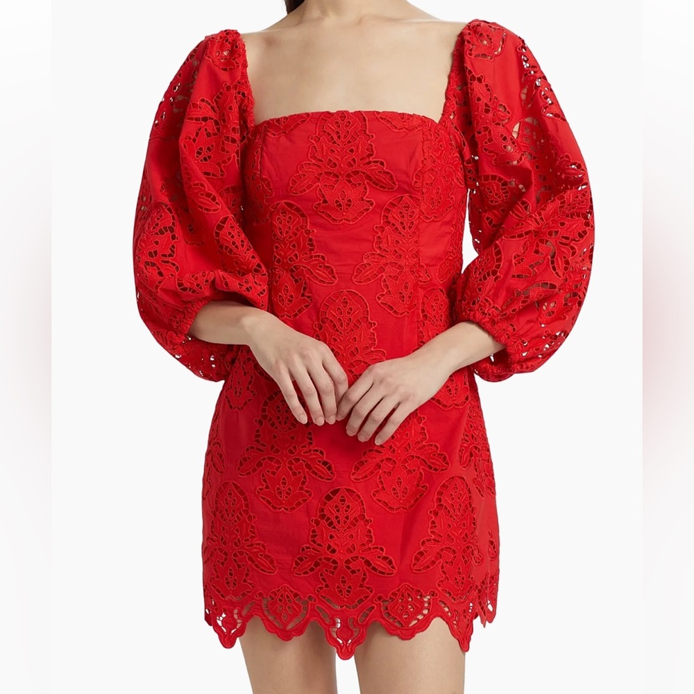 Cara Cara Montauk Cotton Lace Minidress 🌹